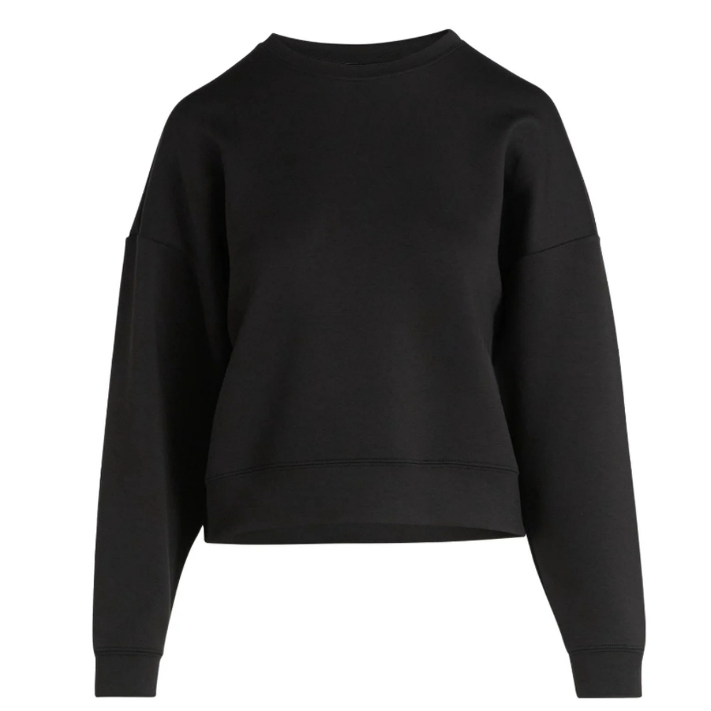 Scoop Women's and Women's Plus New Scubaknit Cropped Sweatshirt with Drop Sleeve